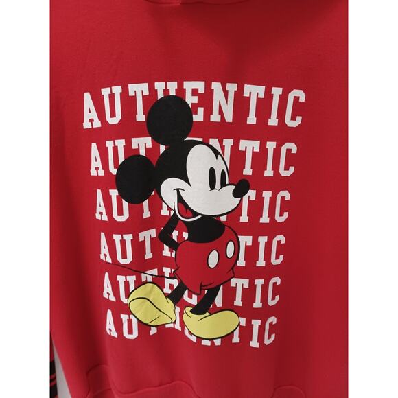 Authentic DISNEY Mickey Mouse Red Hoodie Sweatshirt Women's Medium 100% cotton - Picture 2 of 8